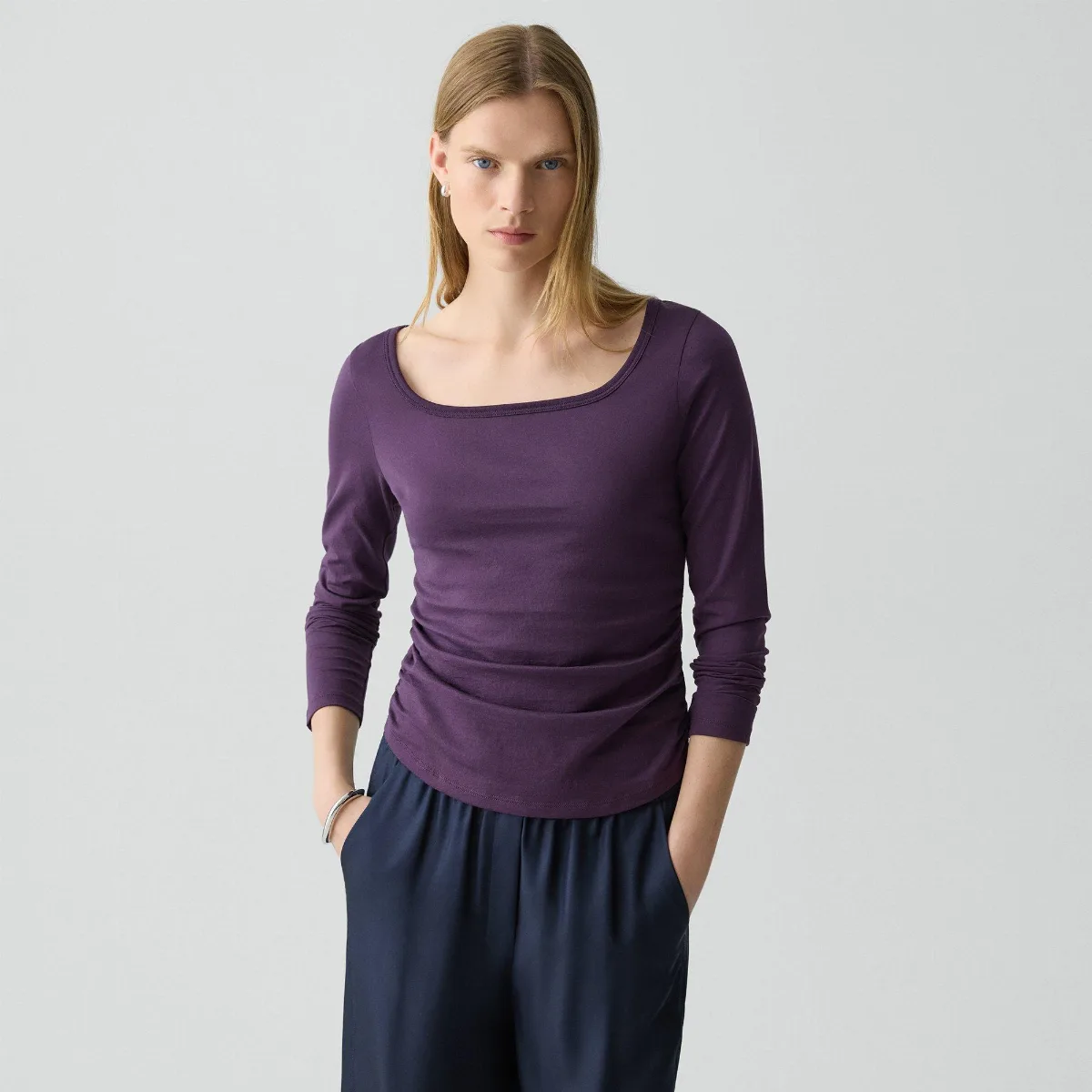 Square Neck Tee in Certified Organic Cotton by Theory