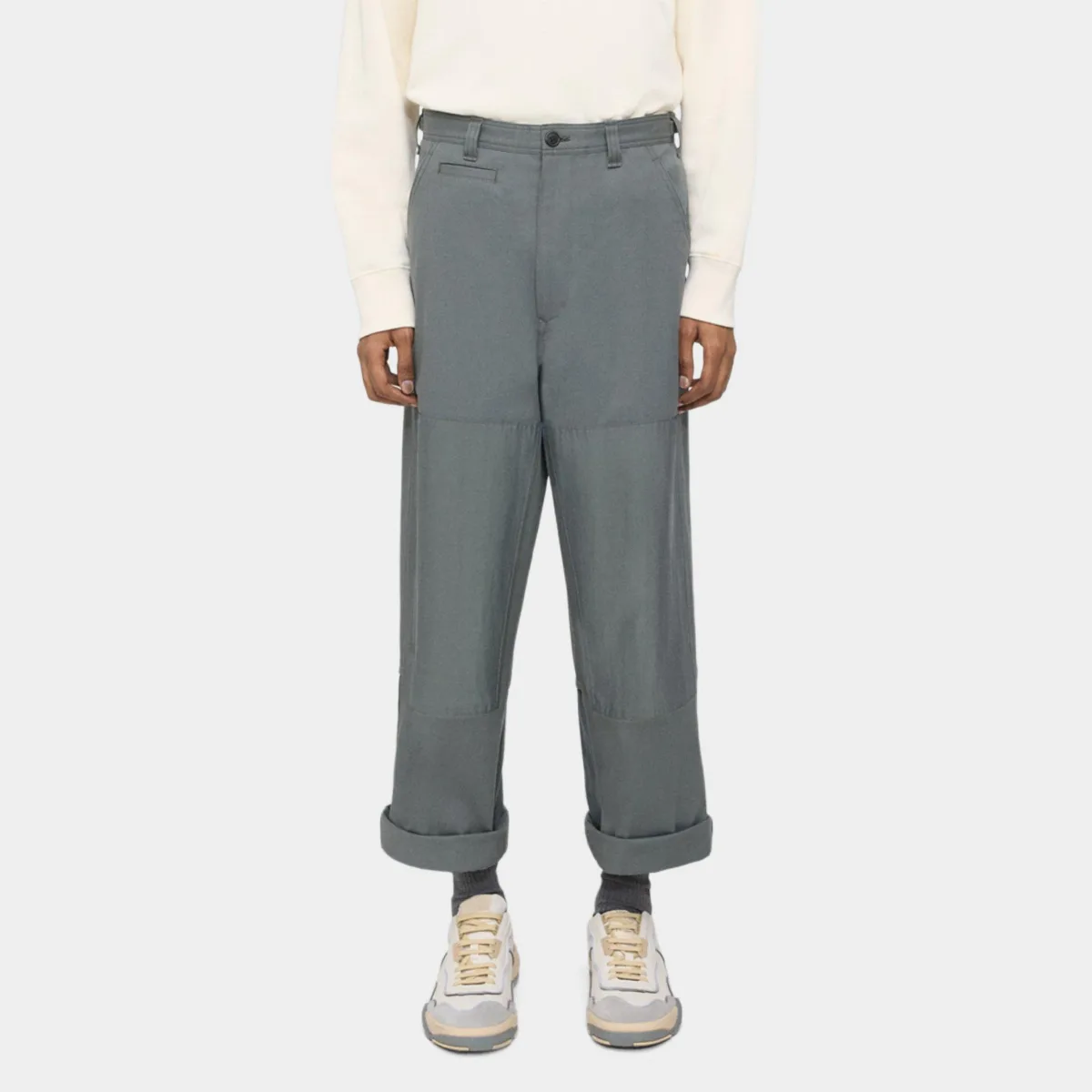 Wide-Leg Pant in Cotton Twill