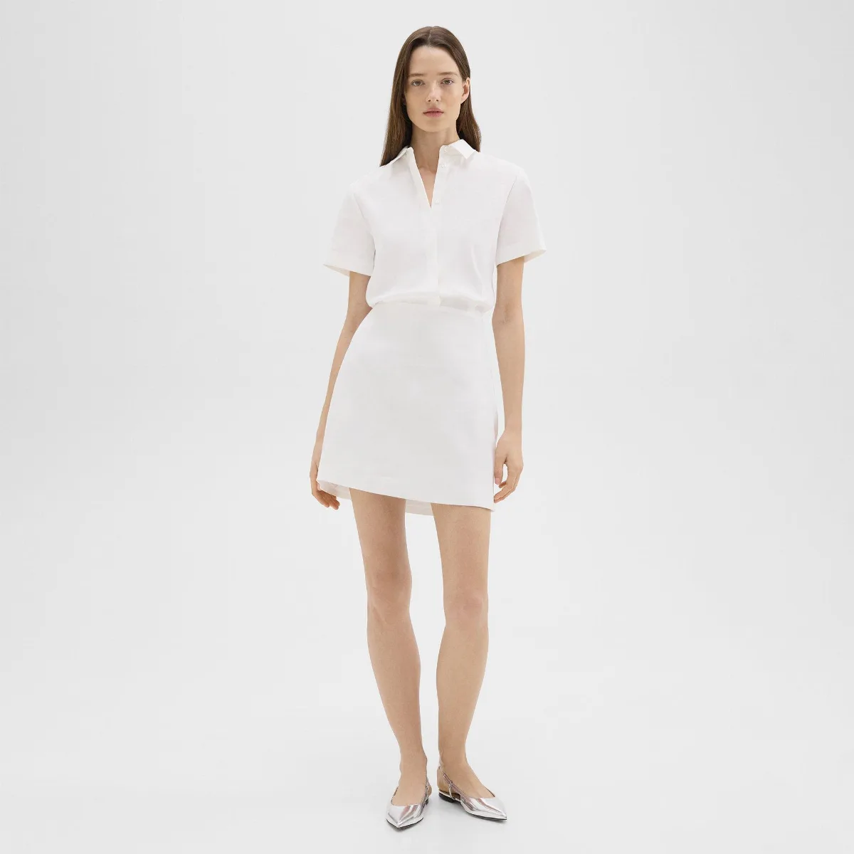 A-Line Dress in Stretch Linen by Theory