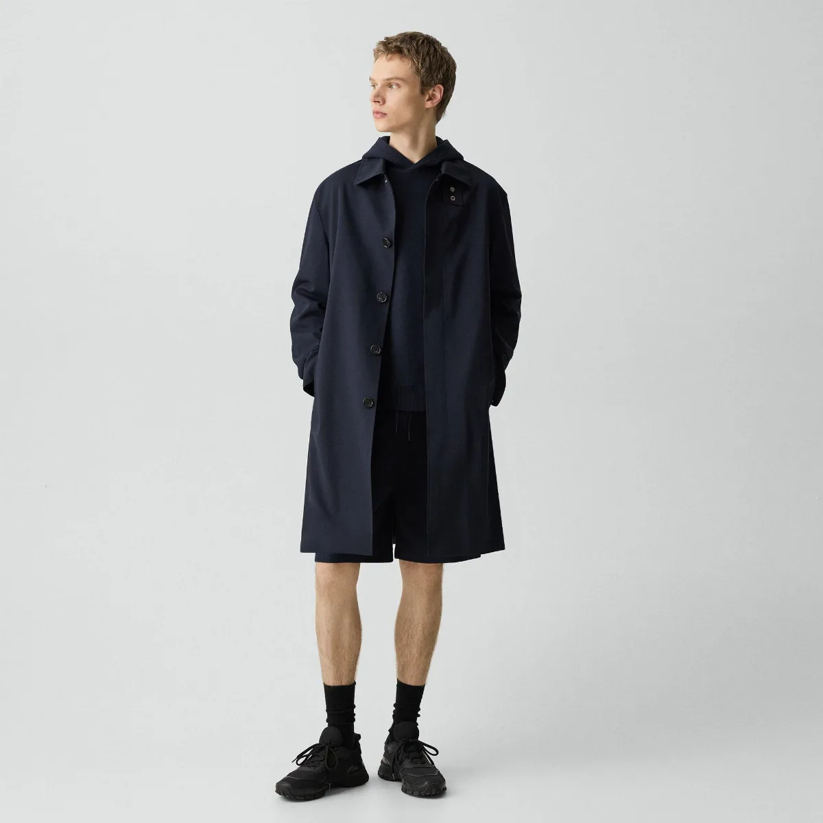 Balmacaan Coat in Motion Wool by Theory