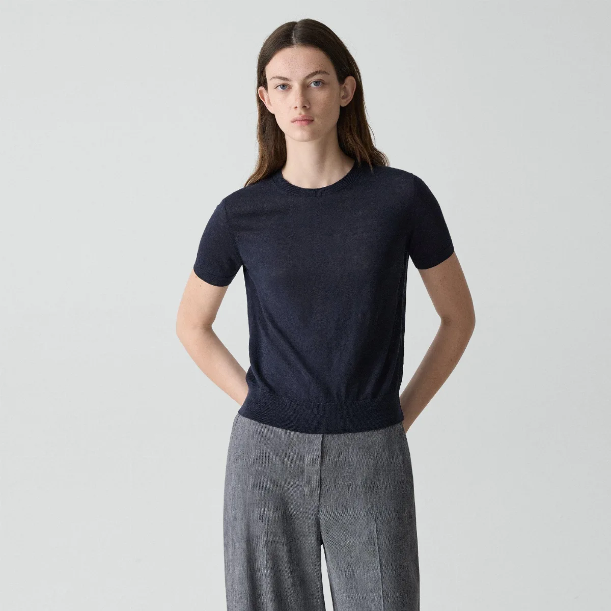 Sweater Tee in Linen Knit by Theory