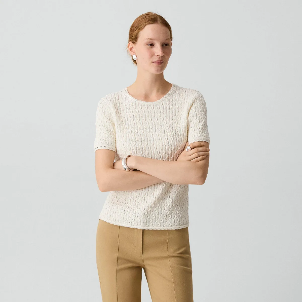 Textured Tee in Orchard Cotton by Theory