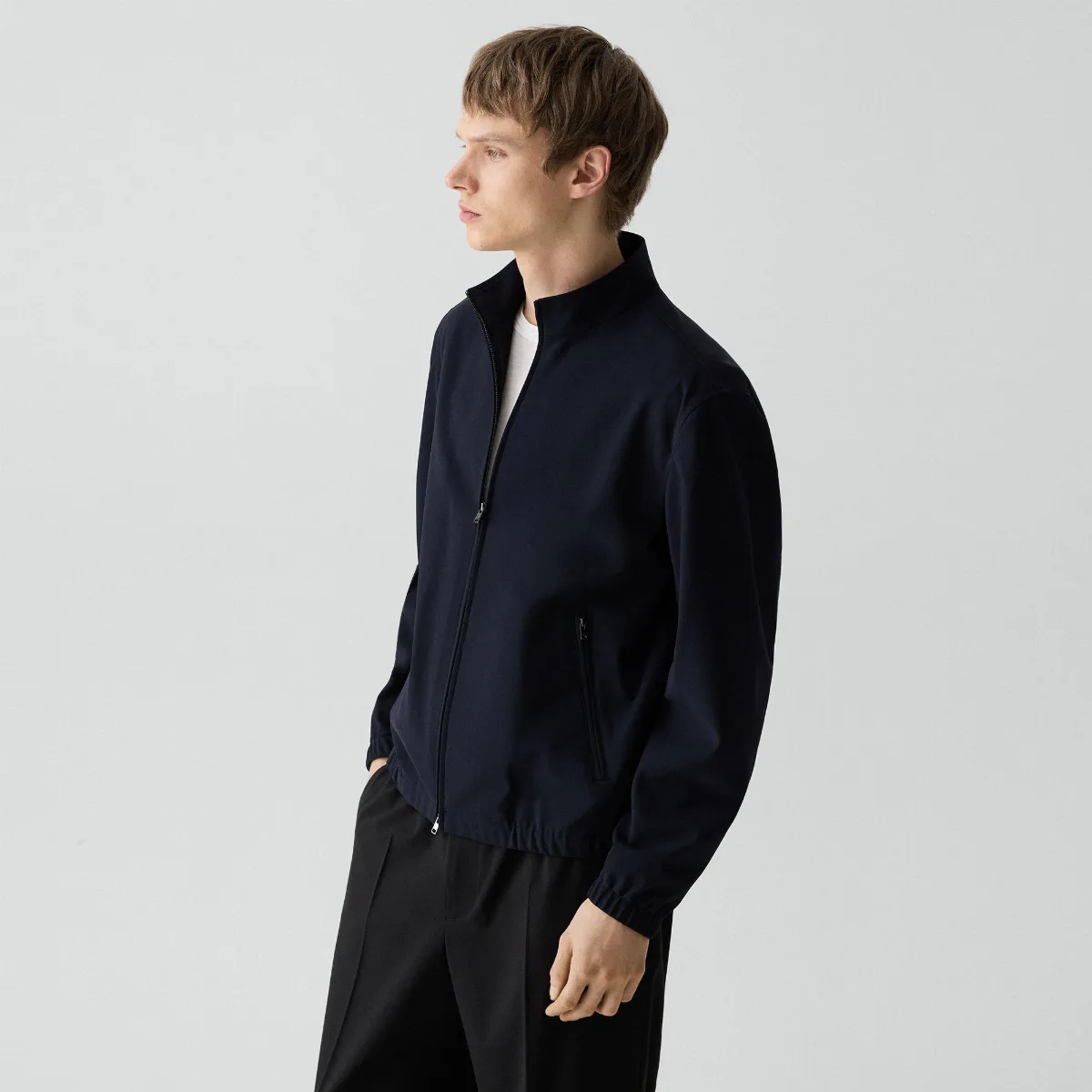 Straight Zip Jacket in Precision Ponte by Theory