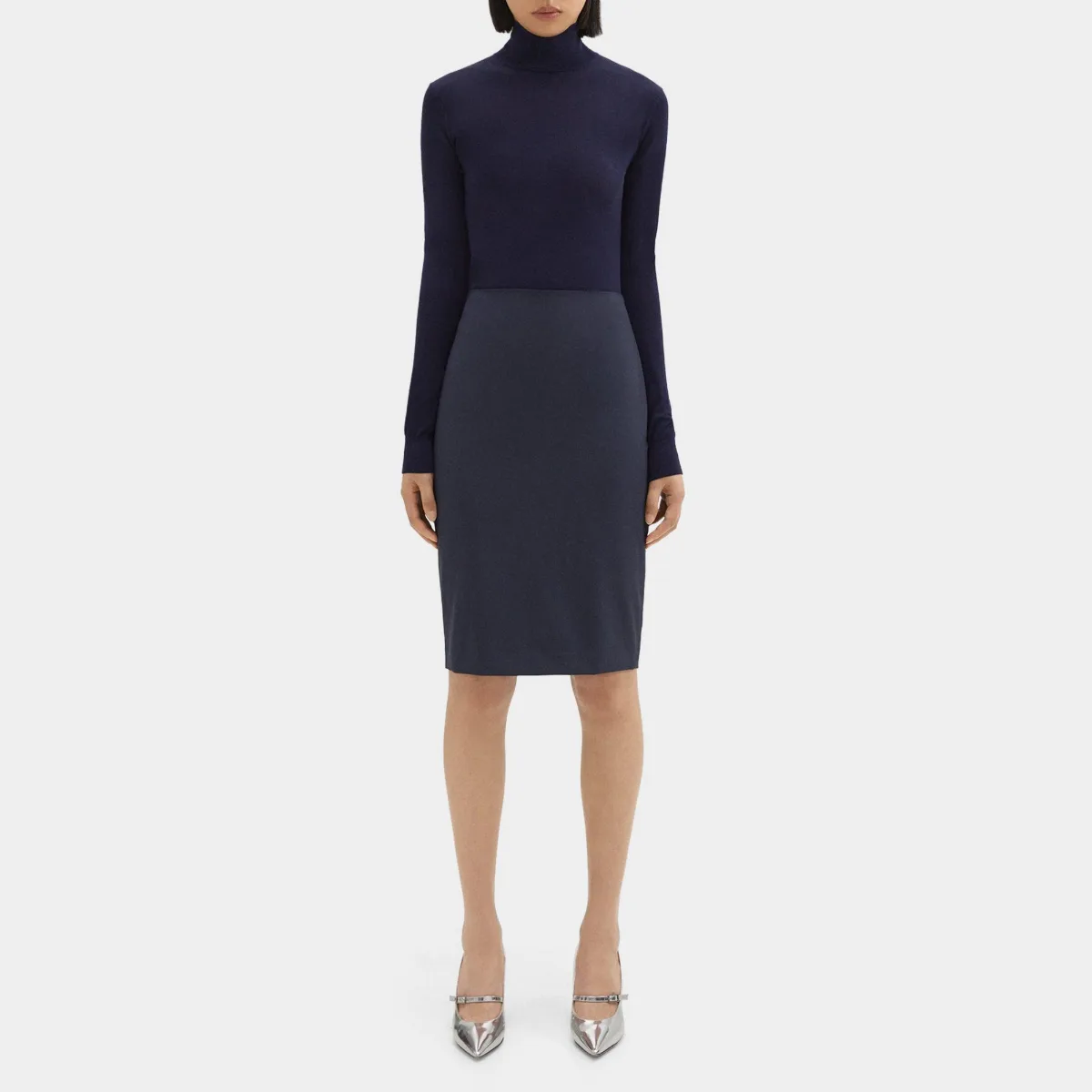 Pencil Skirt in Stretch Wool by Theory