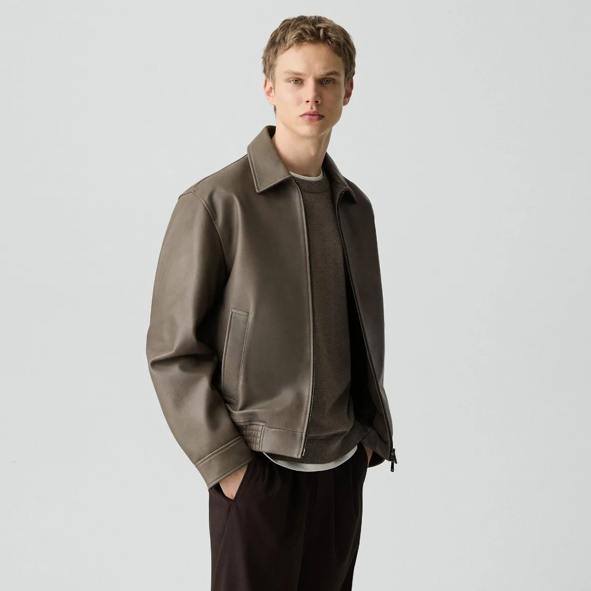 Wyatt Zip Jacket in Leather
