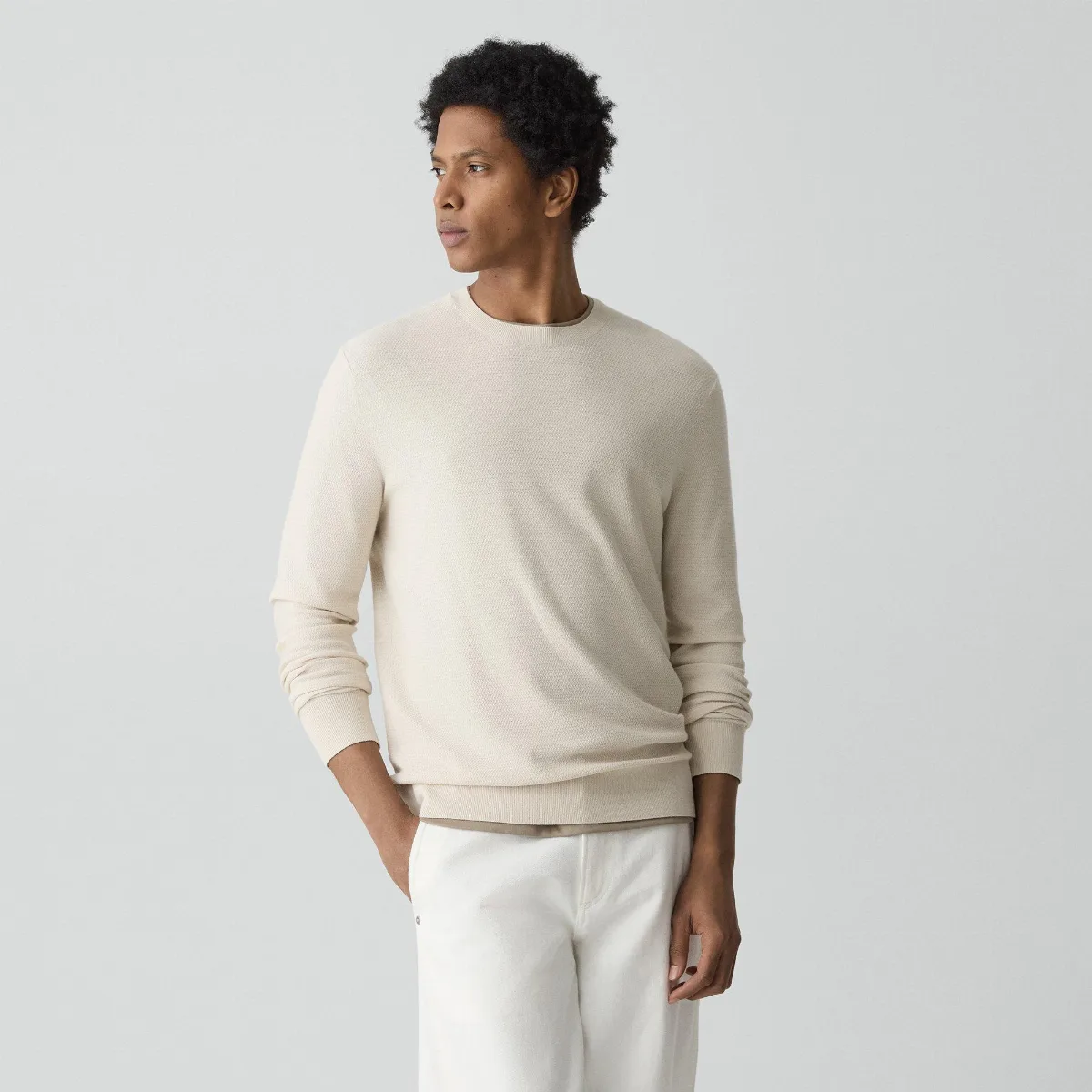 Riland Crewneck Sweater in Light Bilen by Theory