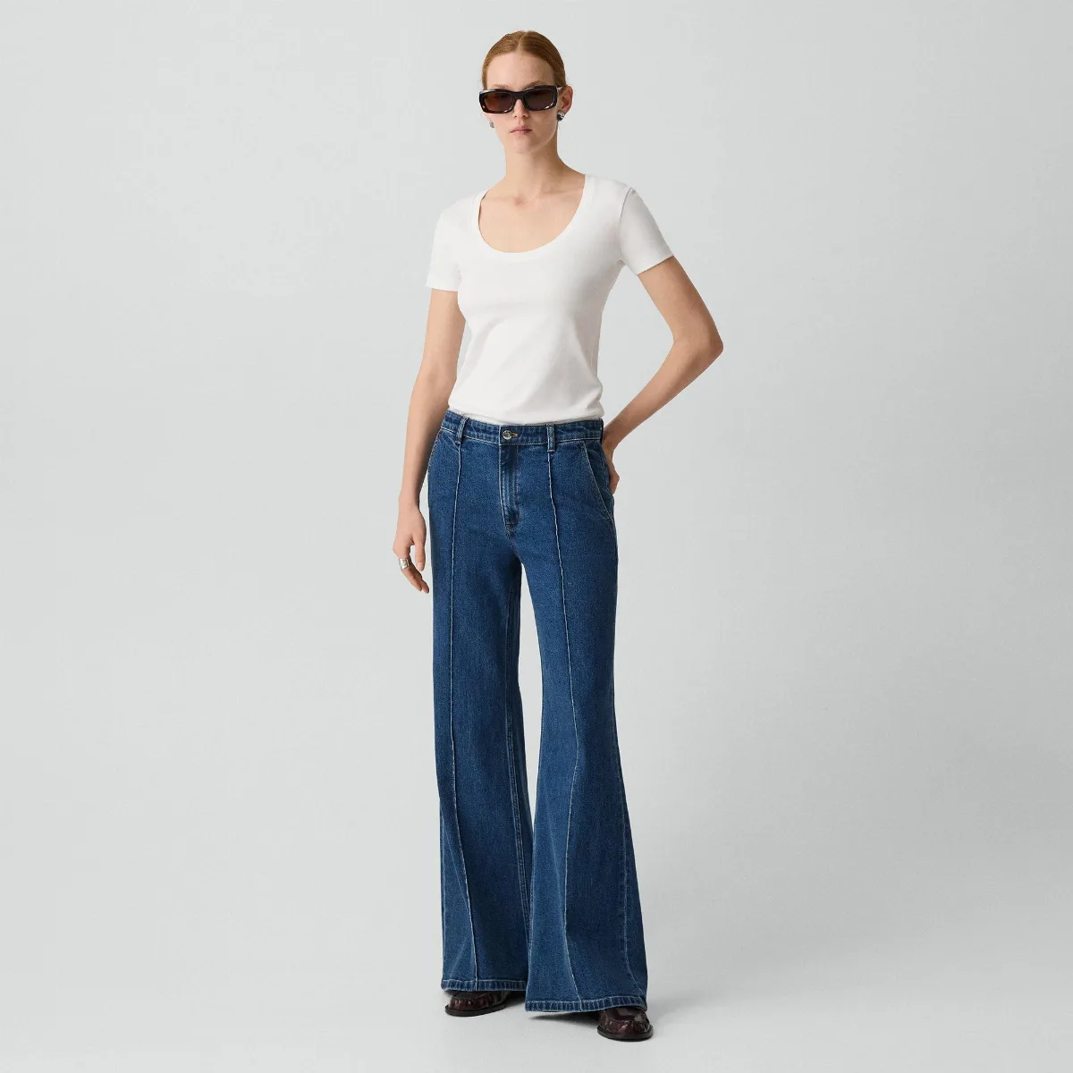Fluid Flare Jean in Essential Denim by Theory