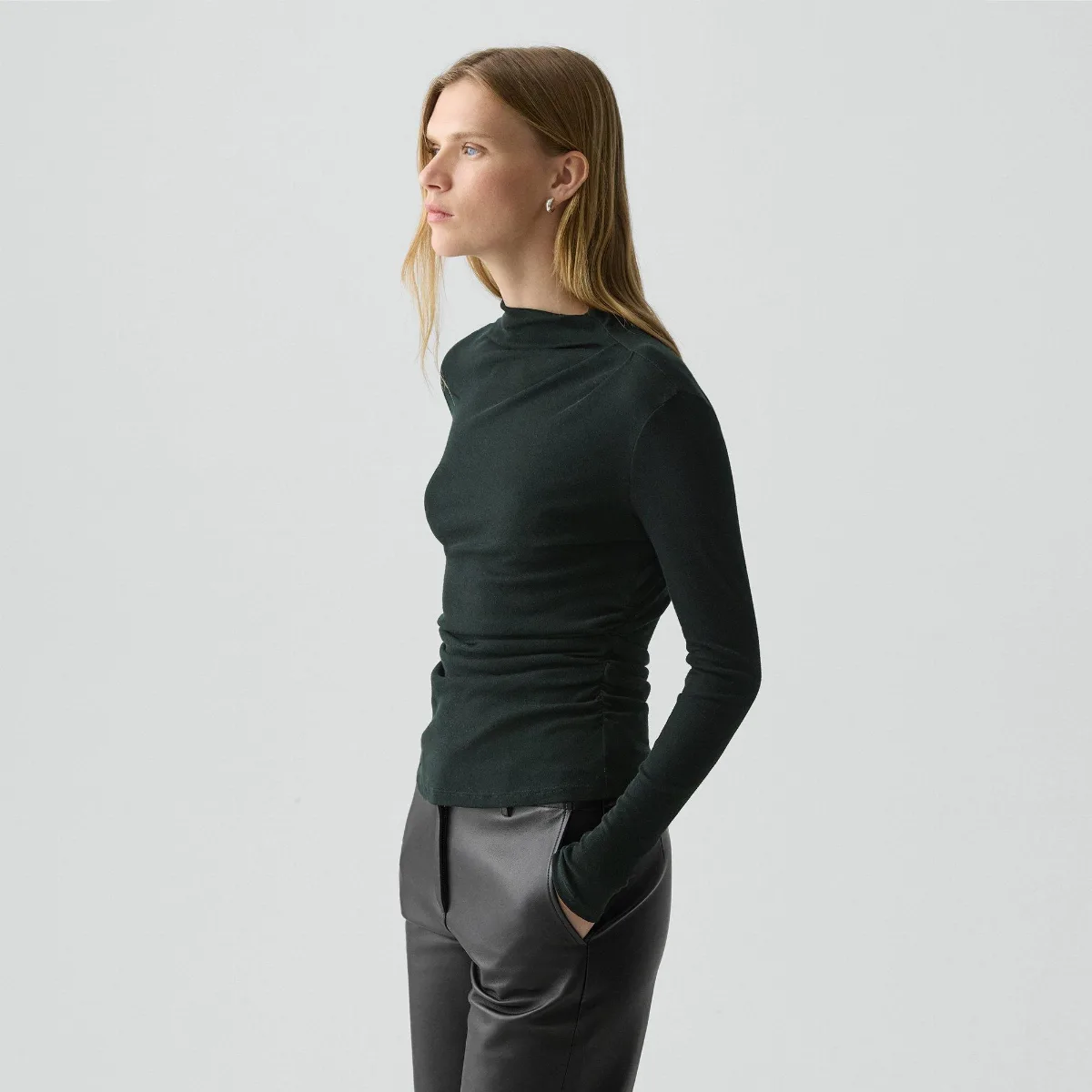 Mock Neck Top in Soft Rib by Theory
