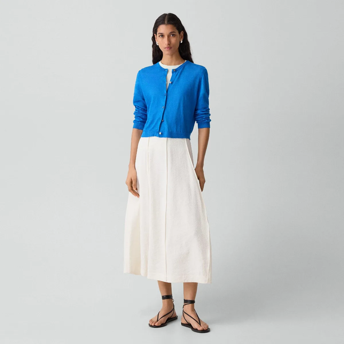 Curved Flare Skirt in Relaxed Silk