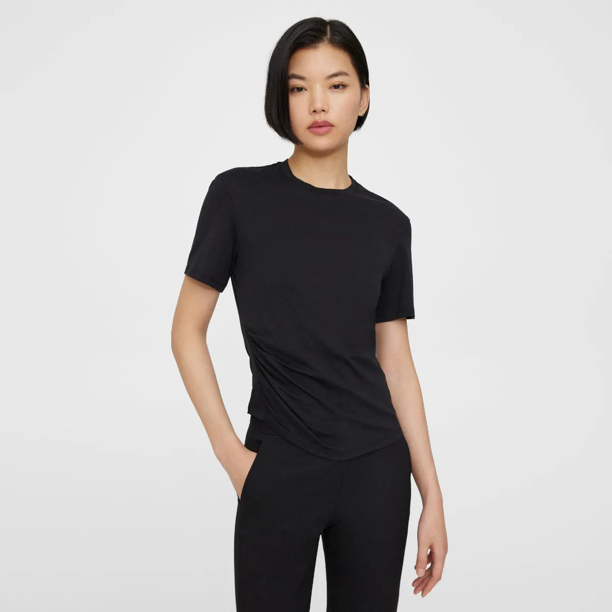 Draped Tee in Organic Cotton by Theory