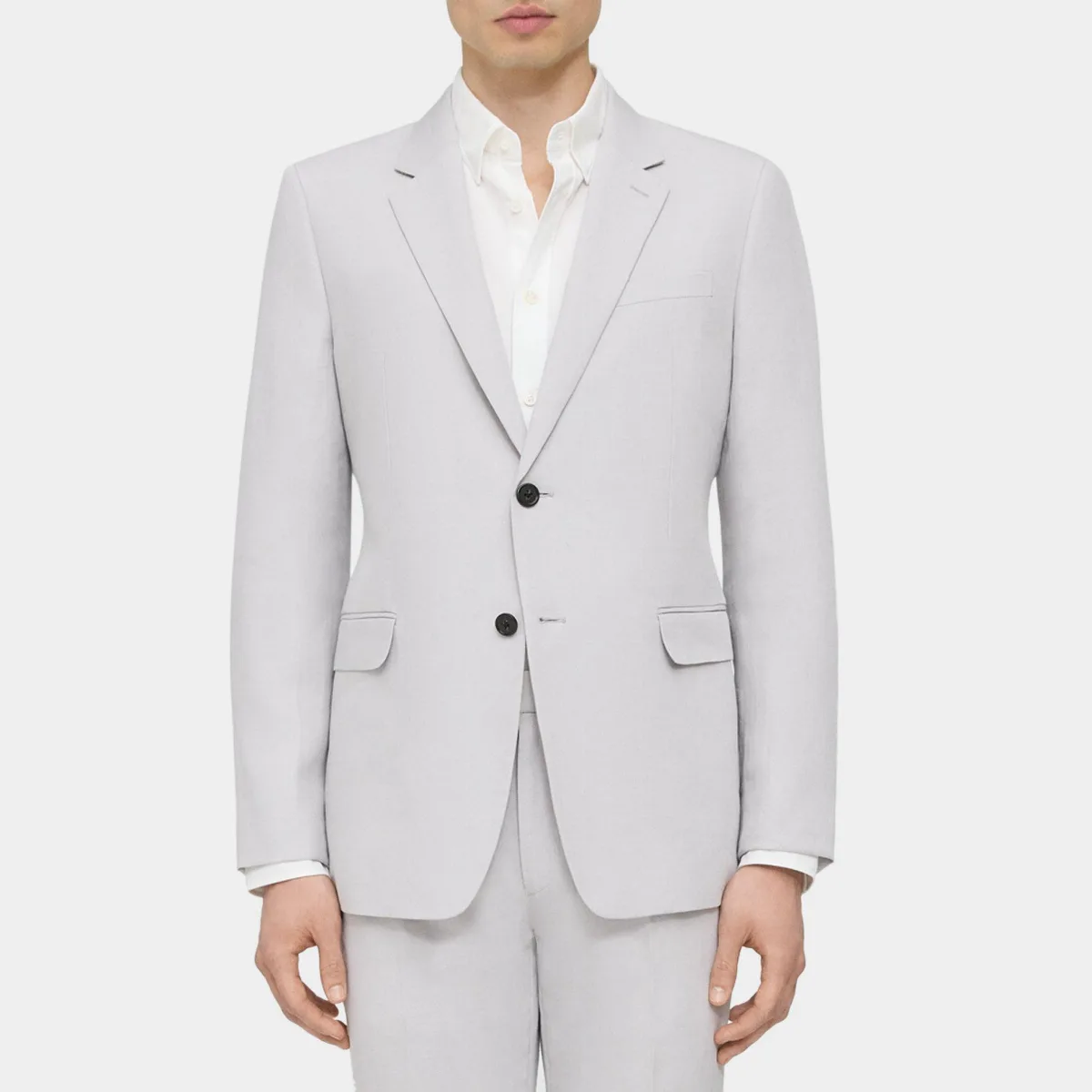 Structured Blazer in Slub Linen by Theory