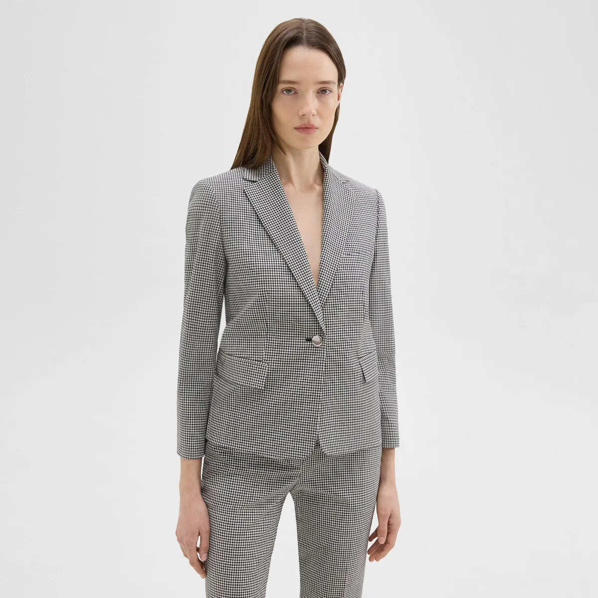 Slim Blazer in Checked Stretch Wool by Theory