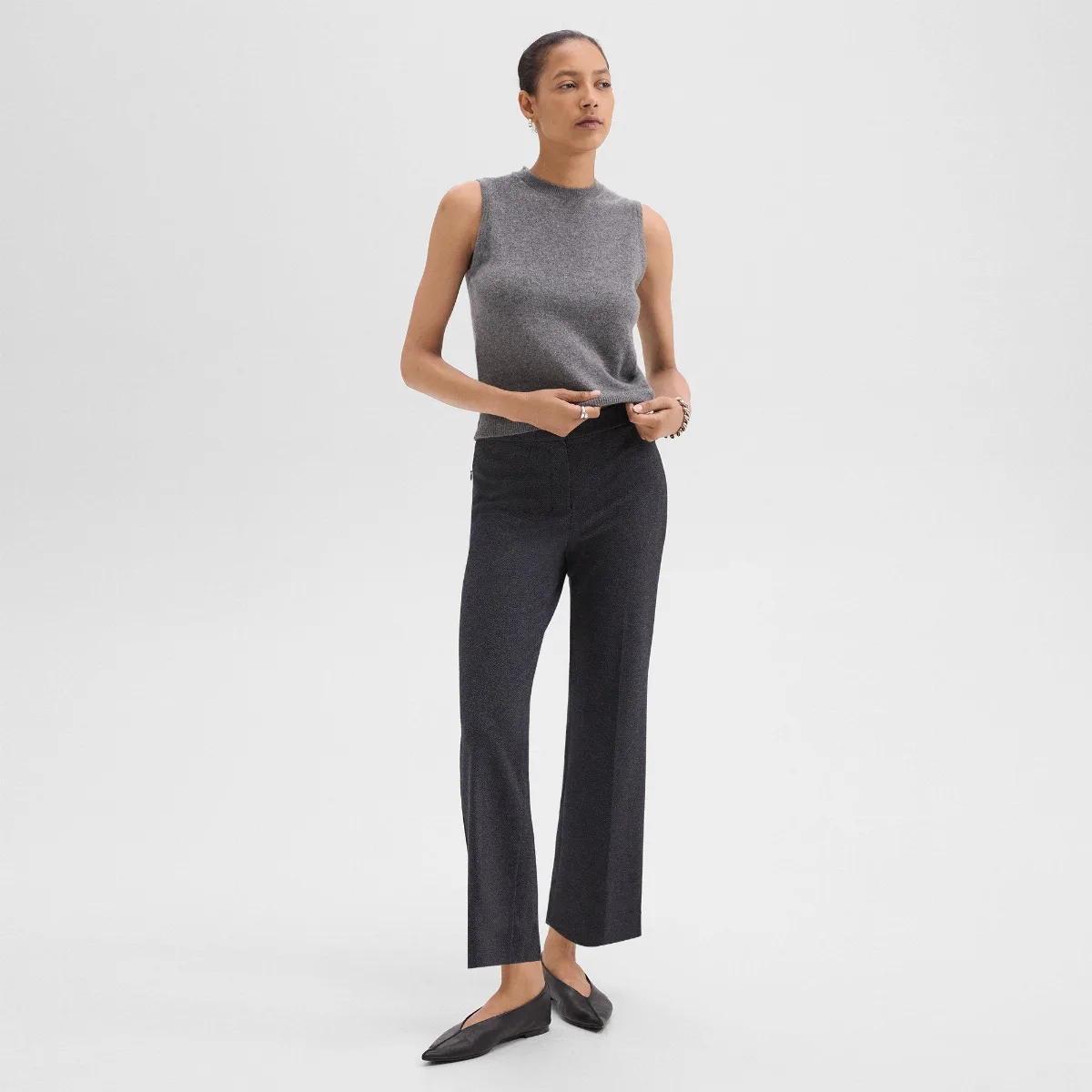 Kick Pant in Herringbone Knit by Theory