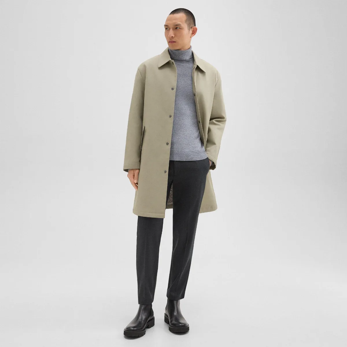 Overcoat in Cotton Twill by Theory