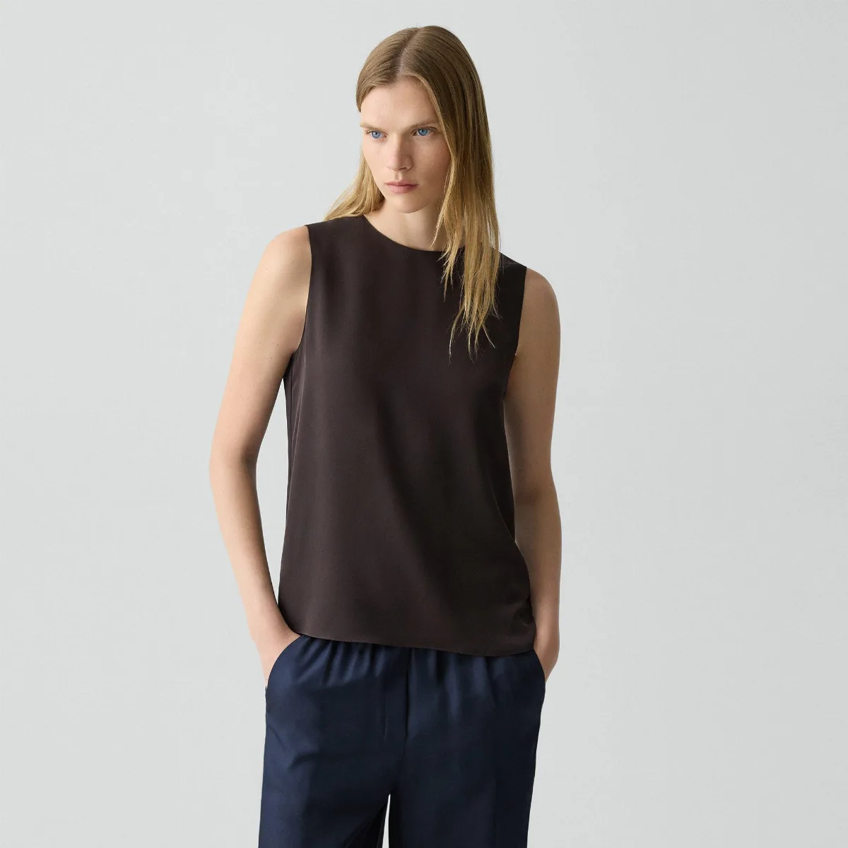 Shell Top in Silk Georgette by Theory