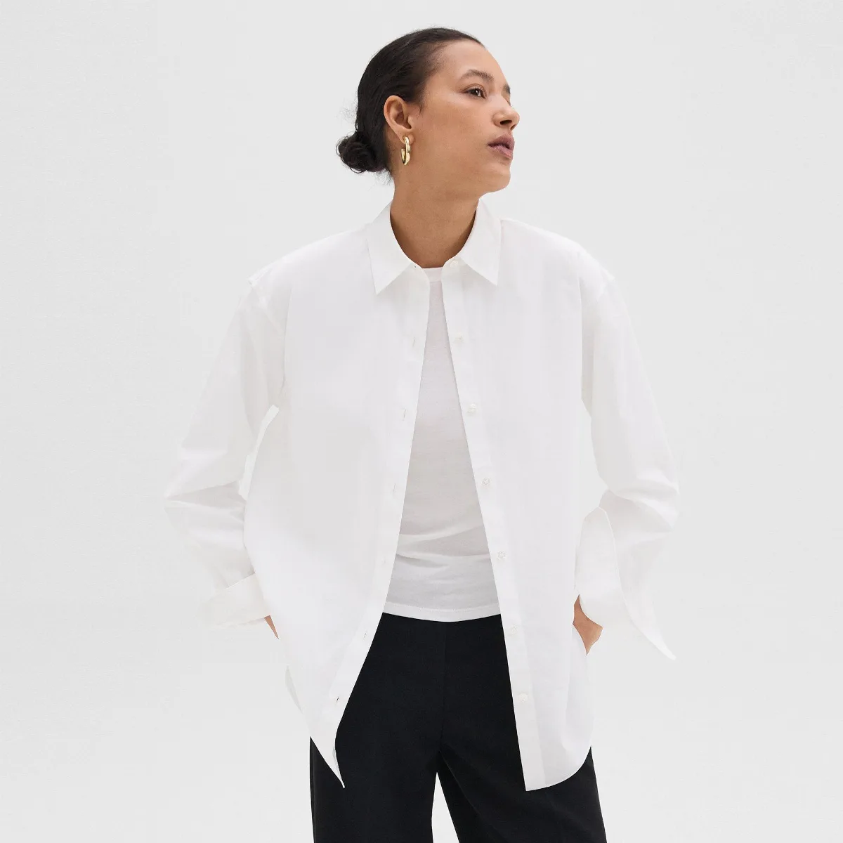Boyfriend Shirt in Good Cotton by Theory