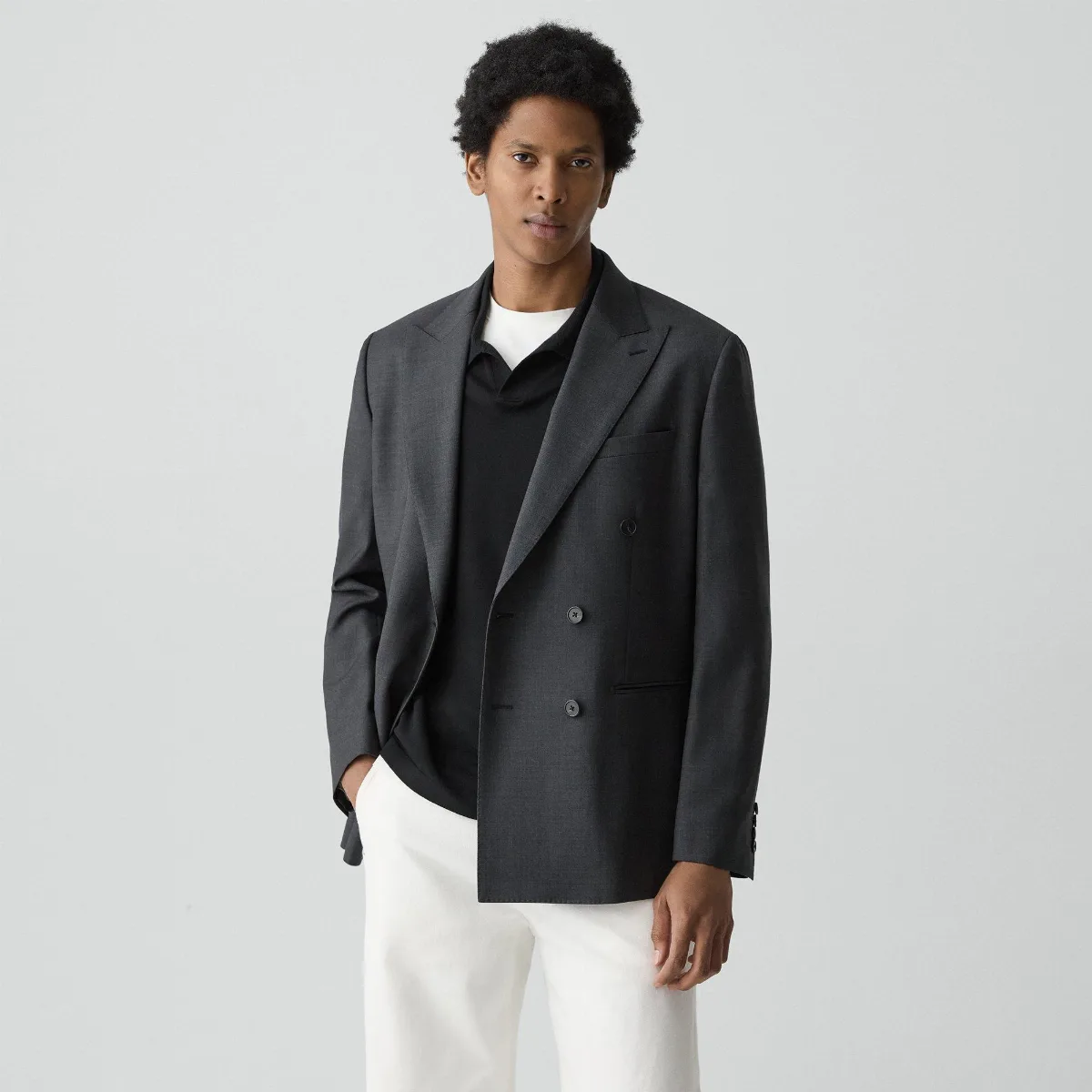 Standard Double-Breasted Blazer in Sartorial Wool by Theory