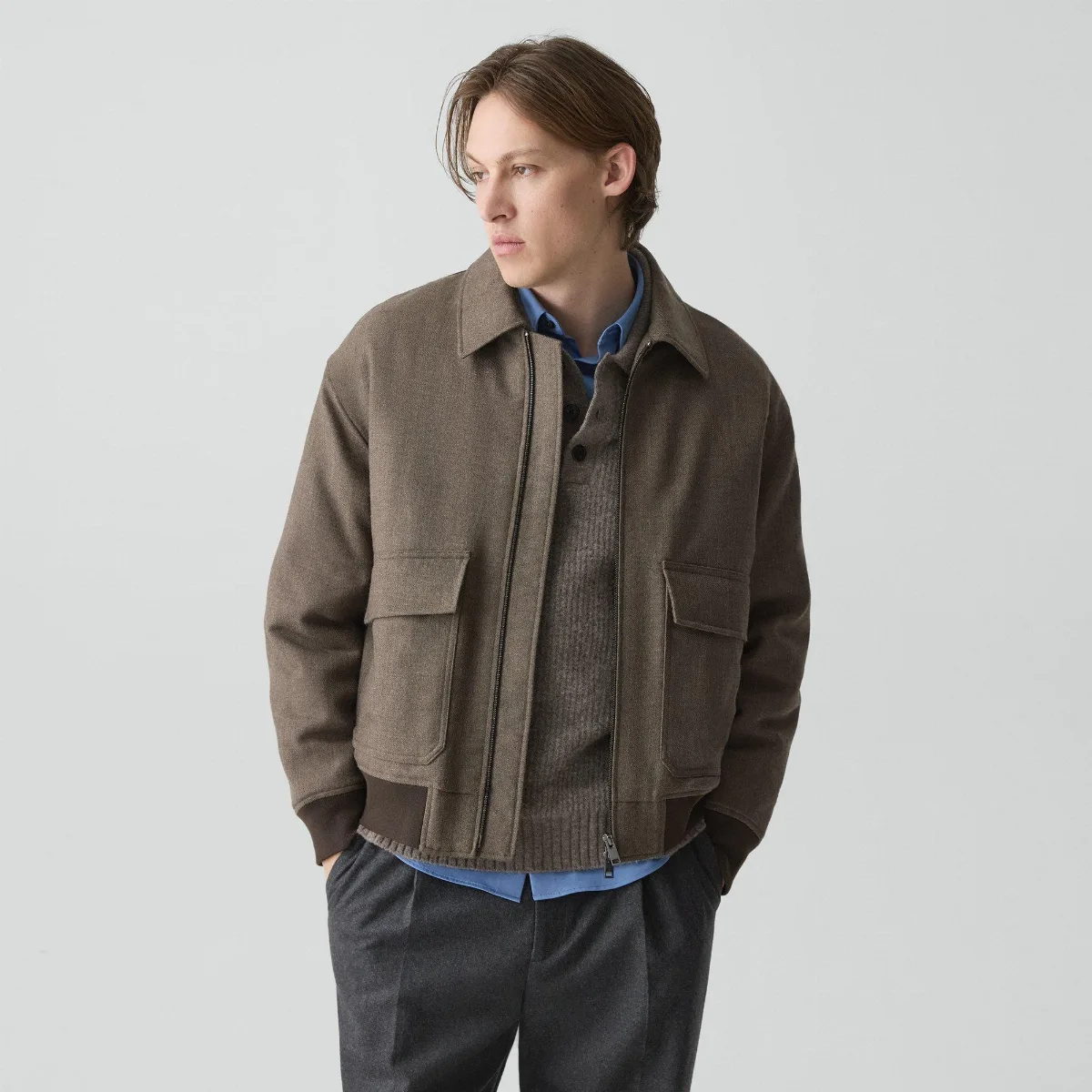 Modern Aviator Jacket in Dapper Wool