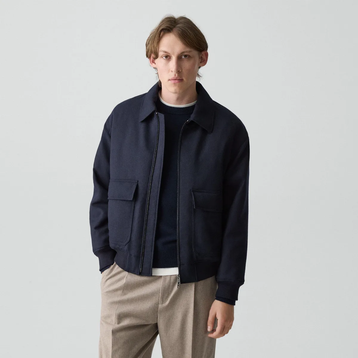Modern Aviator Jacket in Dapper Wool