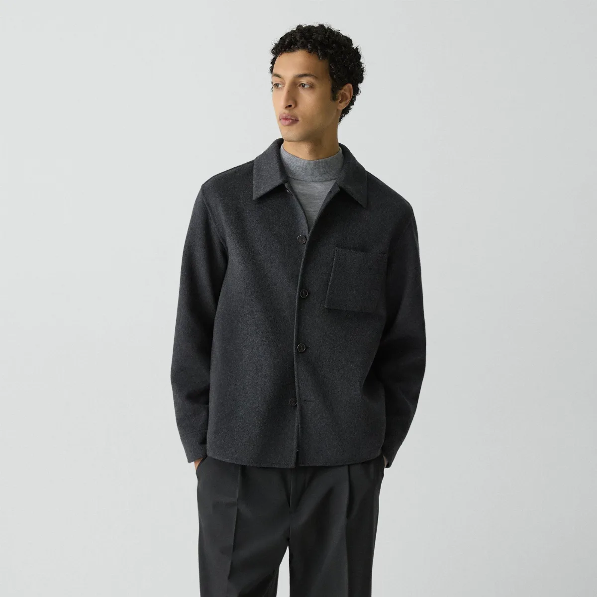 Overshirt in Double-Face Wool-Cashmere