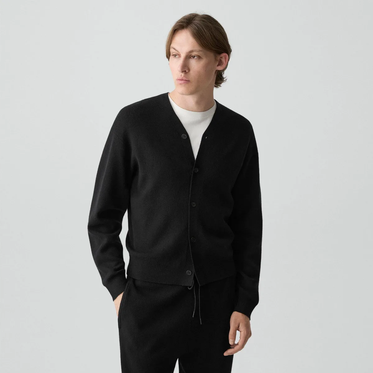 V-Neck Cardigan in Wool Bilen by Theory