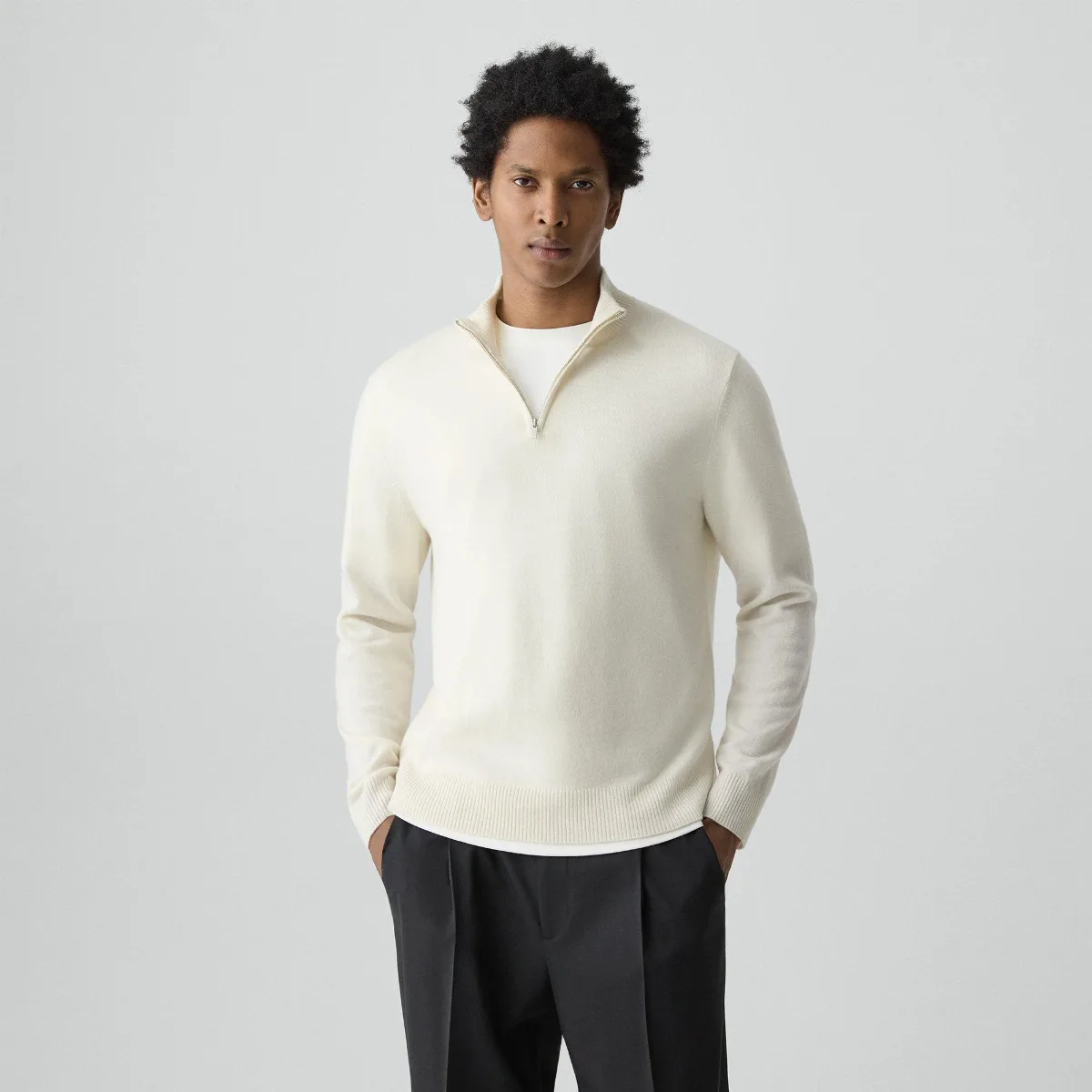 Hilles Quarter-Zip Sweater in Cashmere by Theory