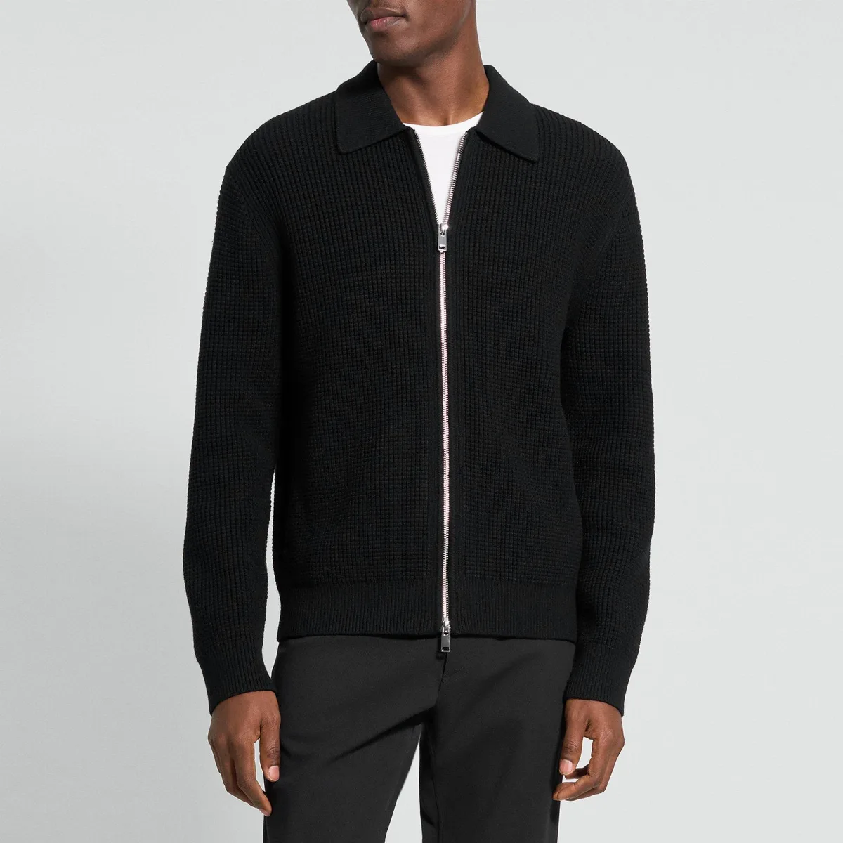 Gary Full-Zip Cardigan in Cotton-Cashmere by Theory