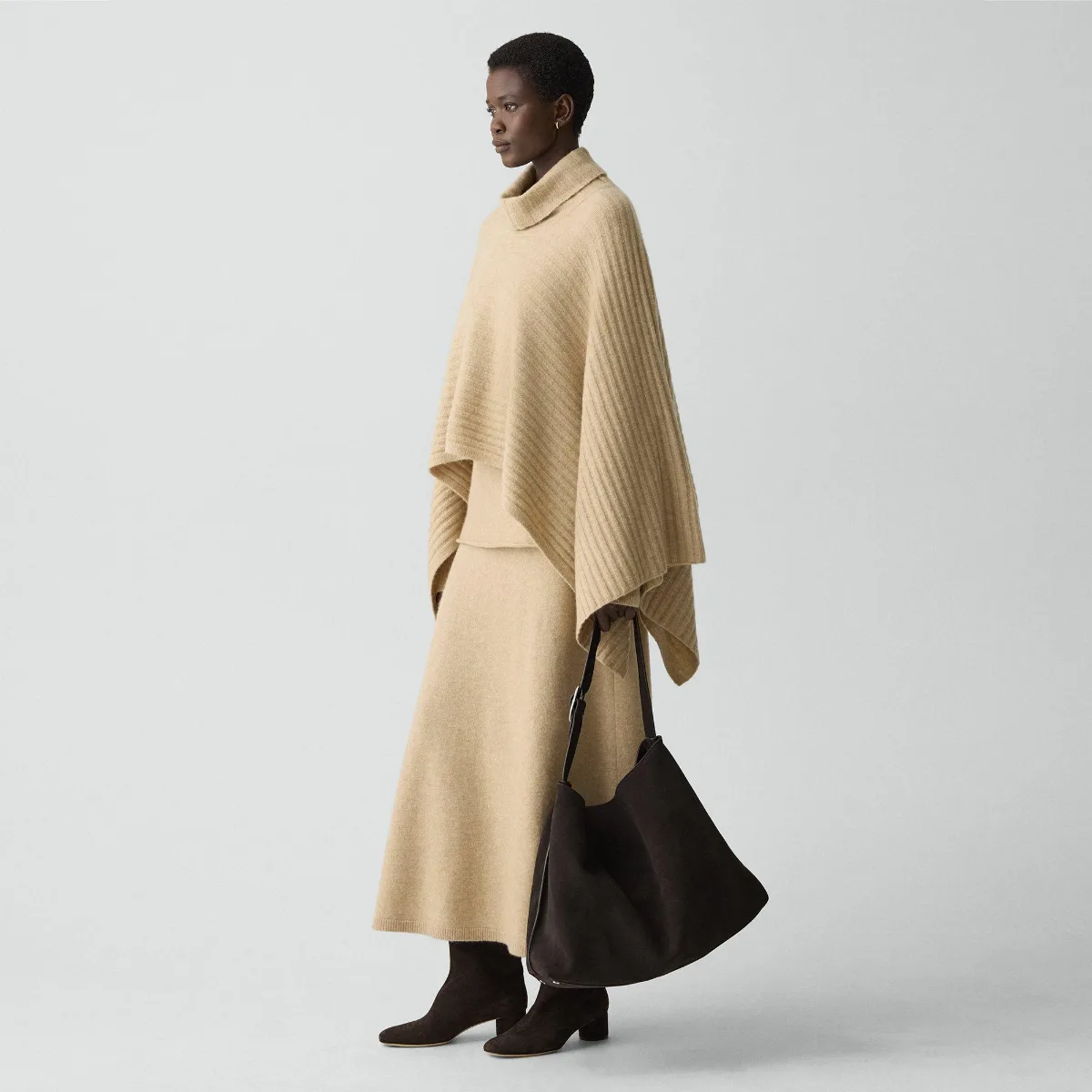 Ribbed Poncho in Astor Wool by Theory