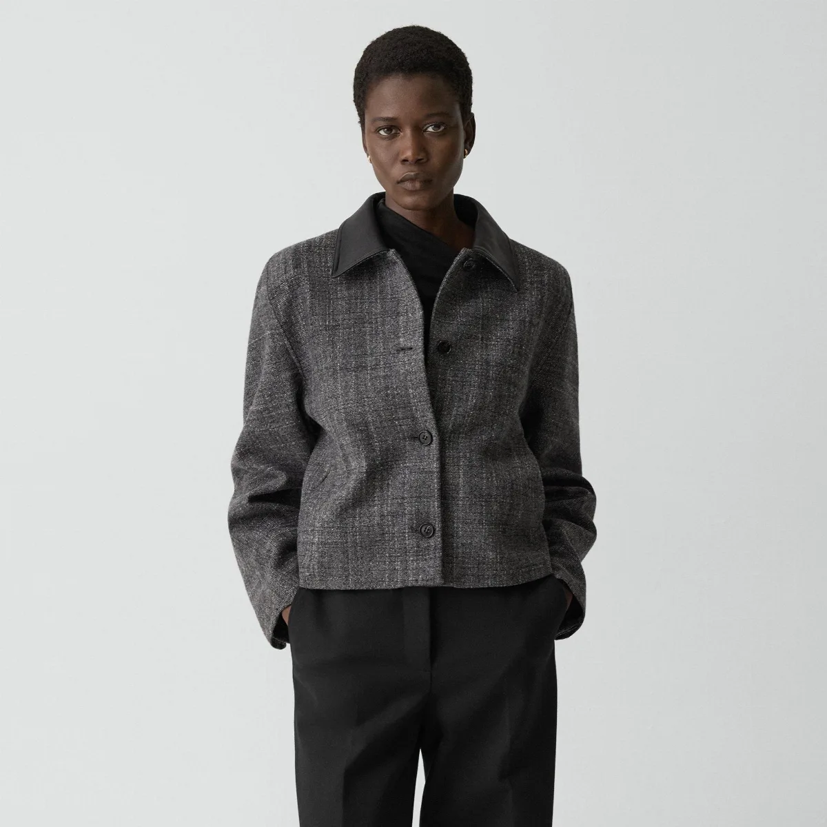 Curve Sleeve Jacket in Malfile Wool by Theory