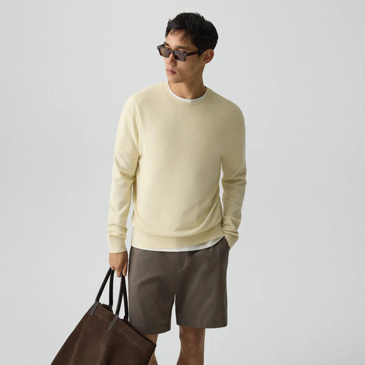 Riland Crewneck Sweater in Light Bilen by Theory