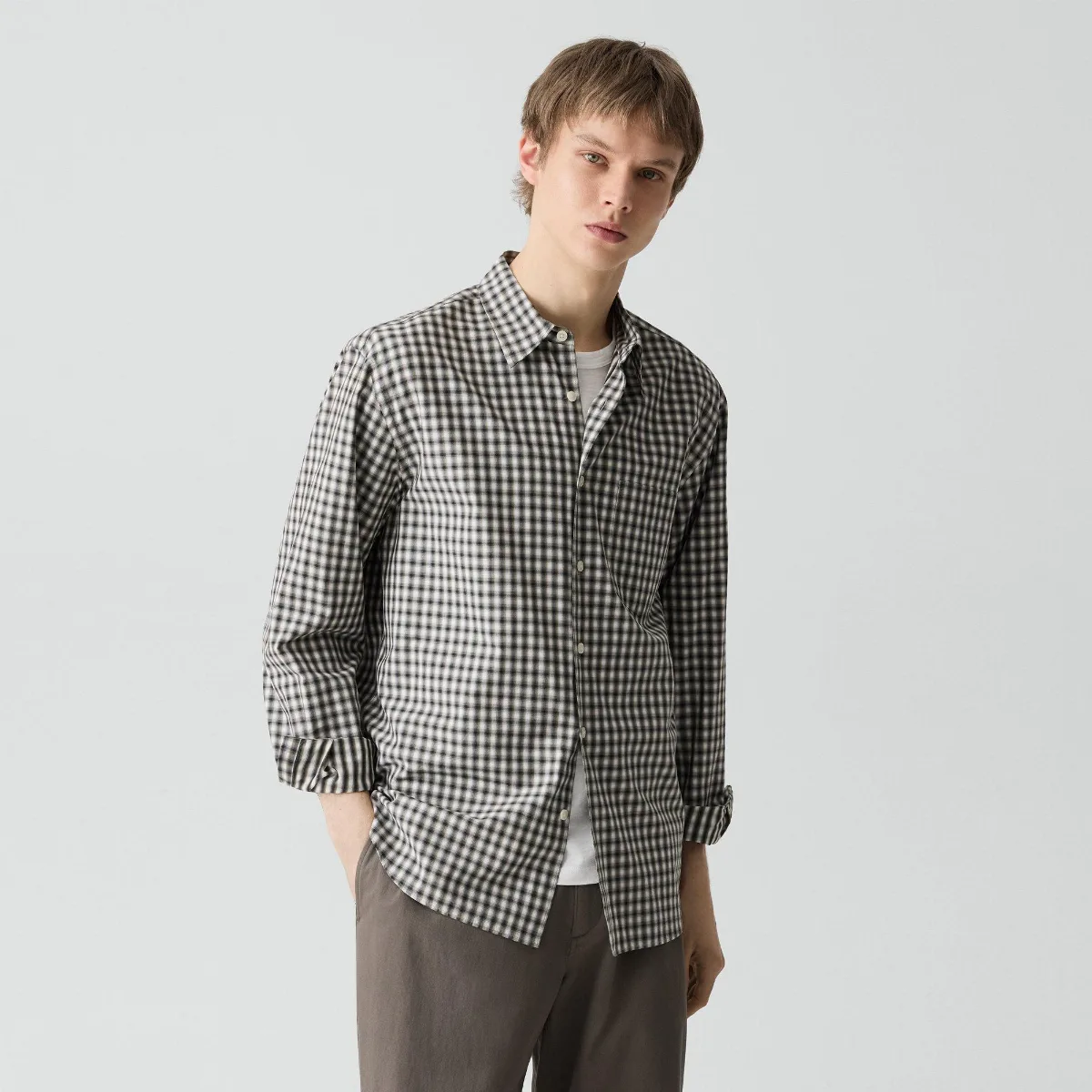 Weekend Shirt in Park Check by Theory