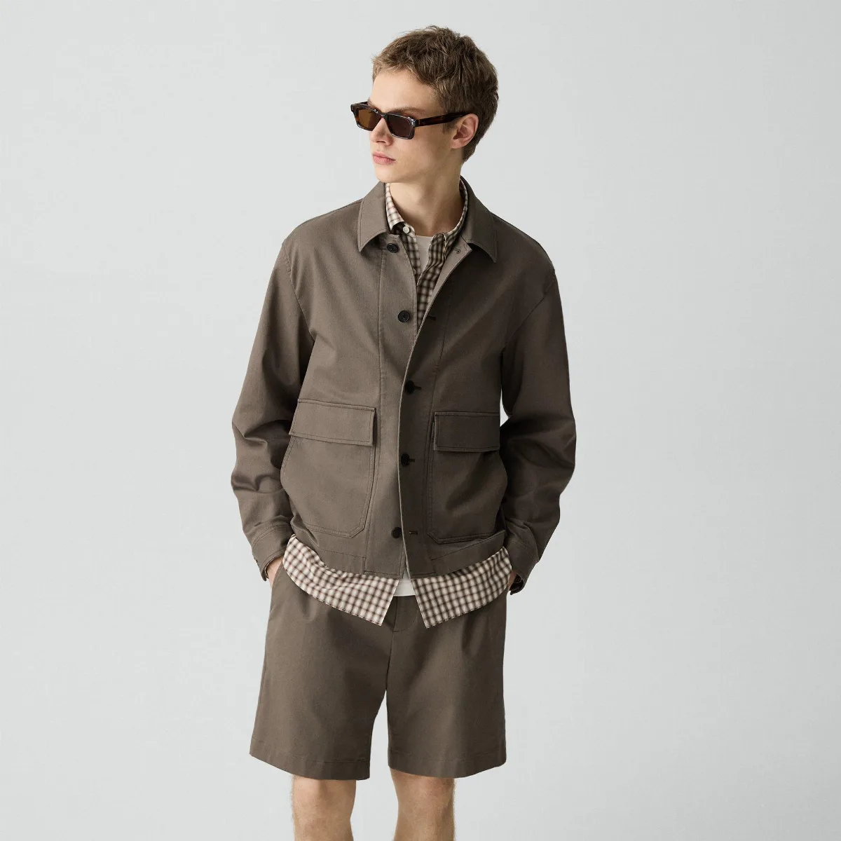 Button-Up Jacket in Moonsoft Cotton by Theory
