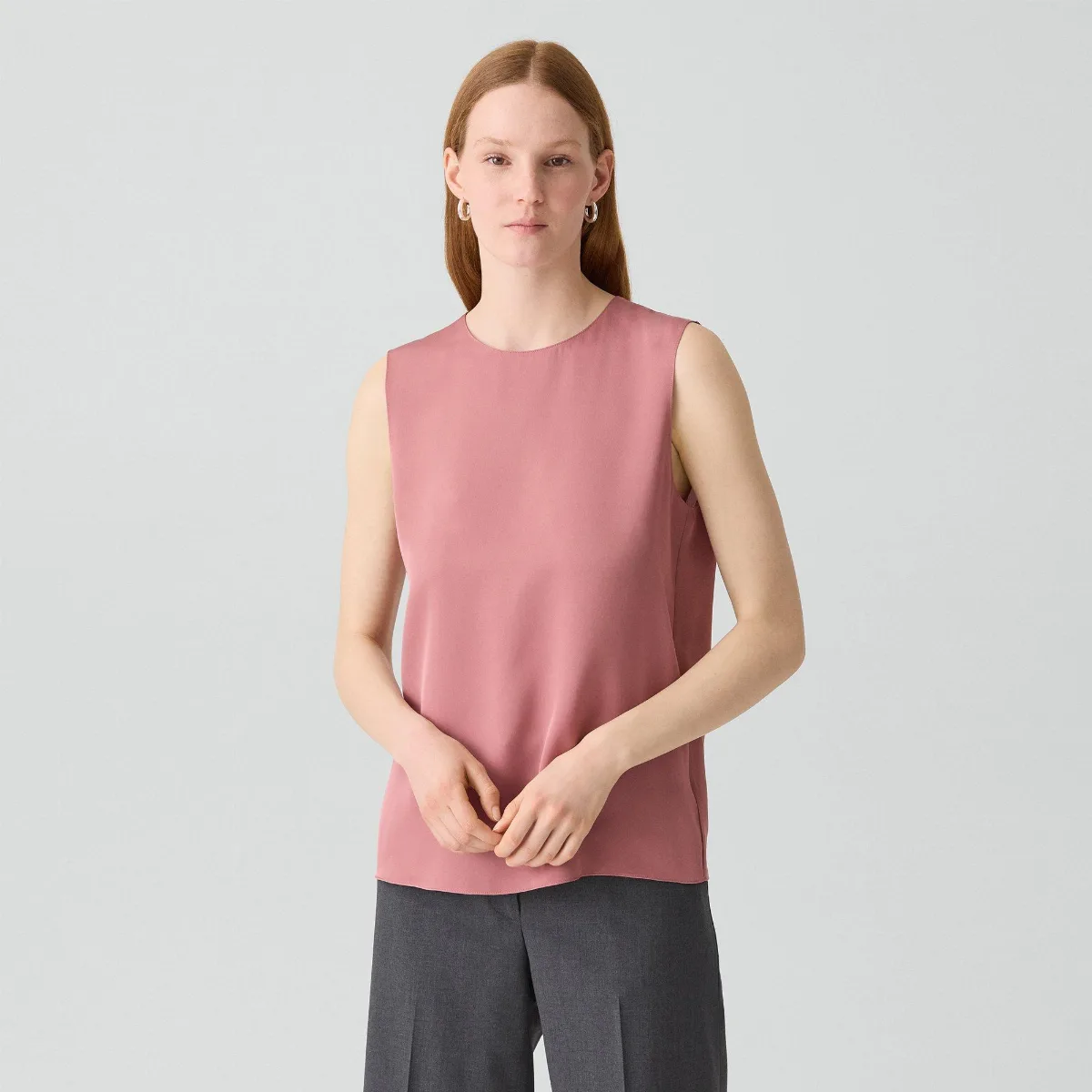 Shell Top in Silk Georgette by Theory