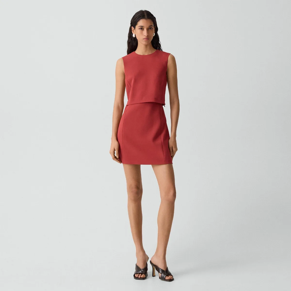 Layered Mini Dress in Admiral Crepe by Theory