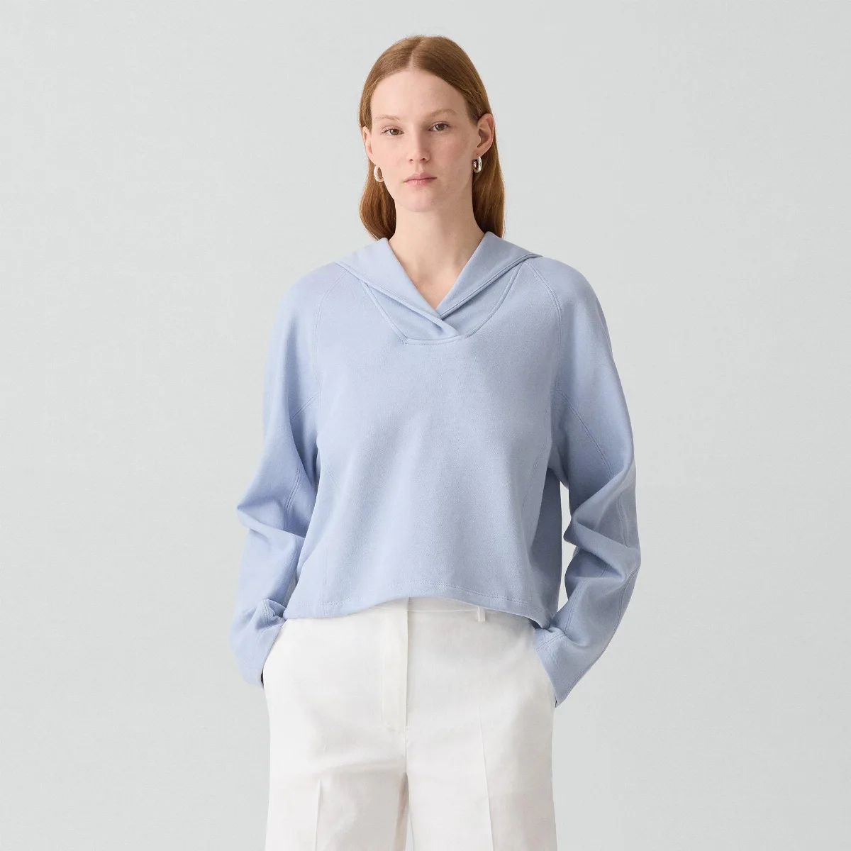 Cropped Hoodie in Lounge Terry by Theory
