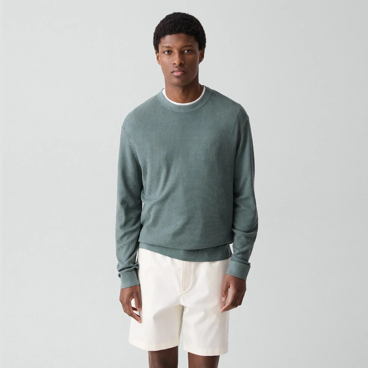 Crewneck Sweatshirt in Silk-Cotton by Theory