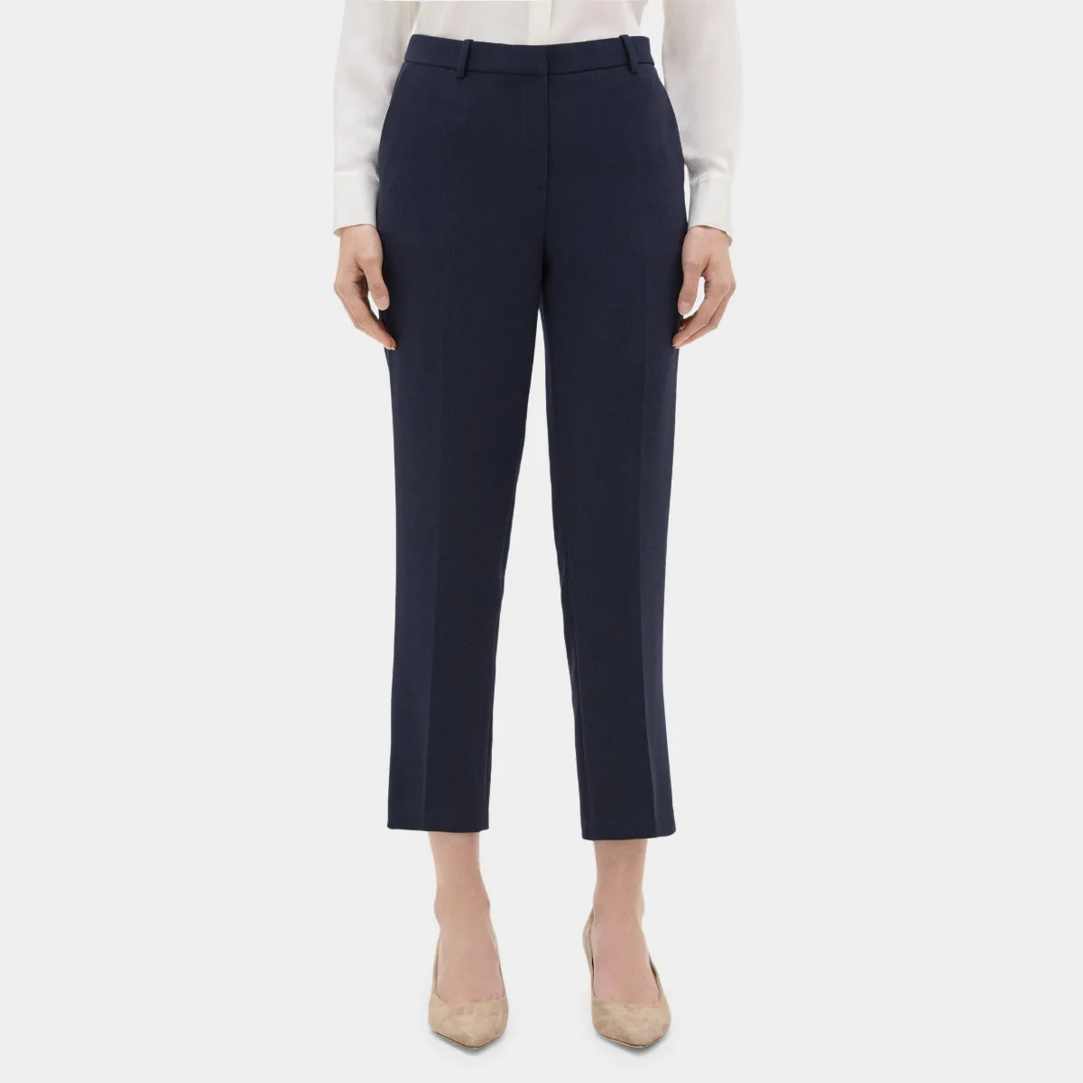 Slim Cropped Pant in Crepe by Theory