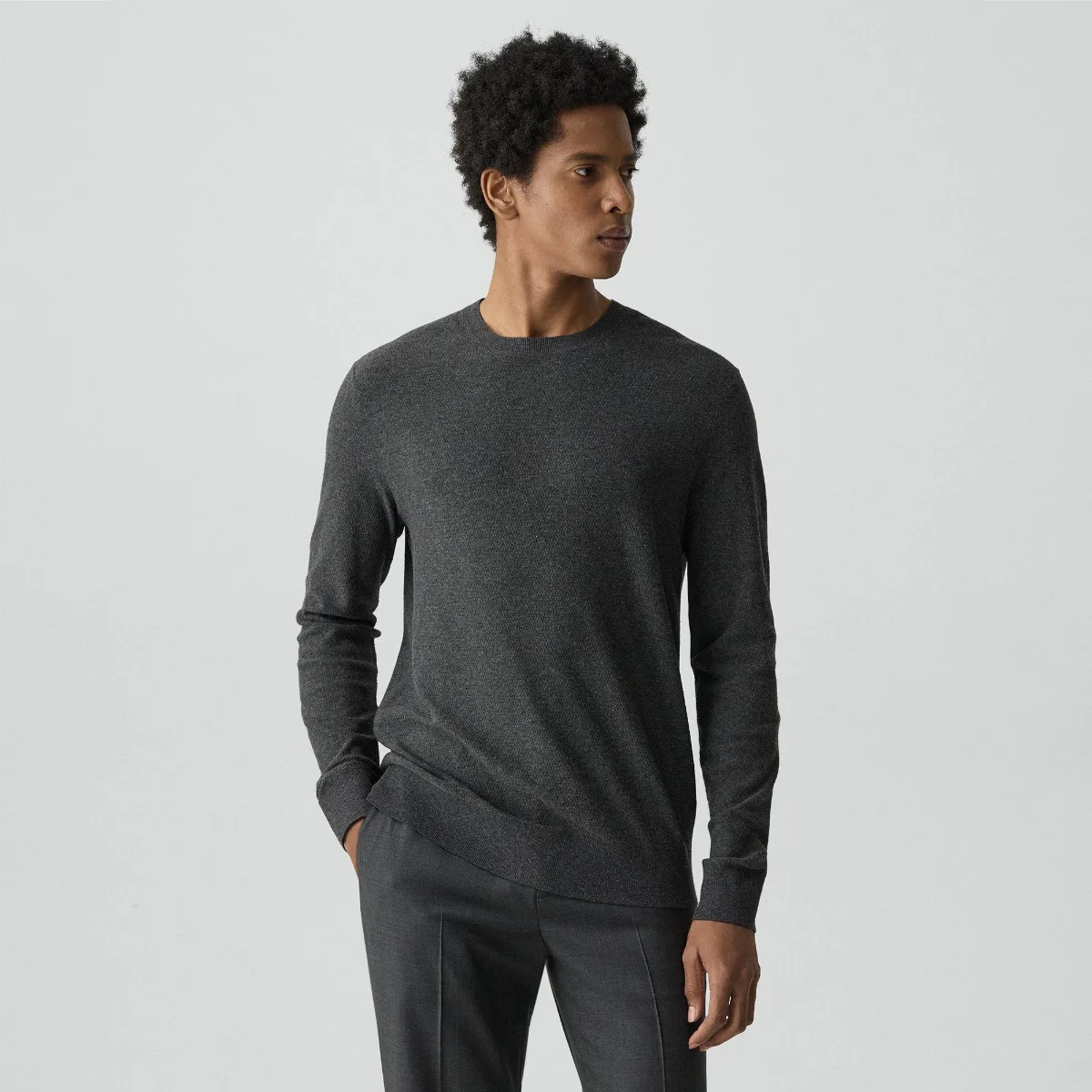 Riland Crewneck Sweater in Light Bilen by Theory