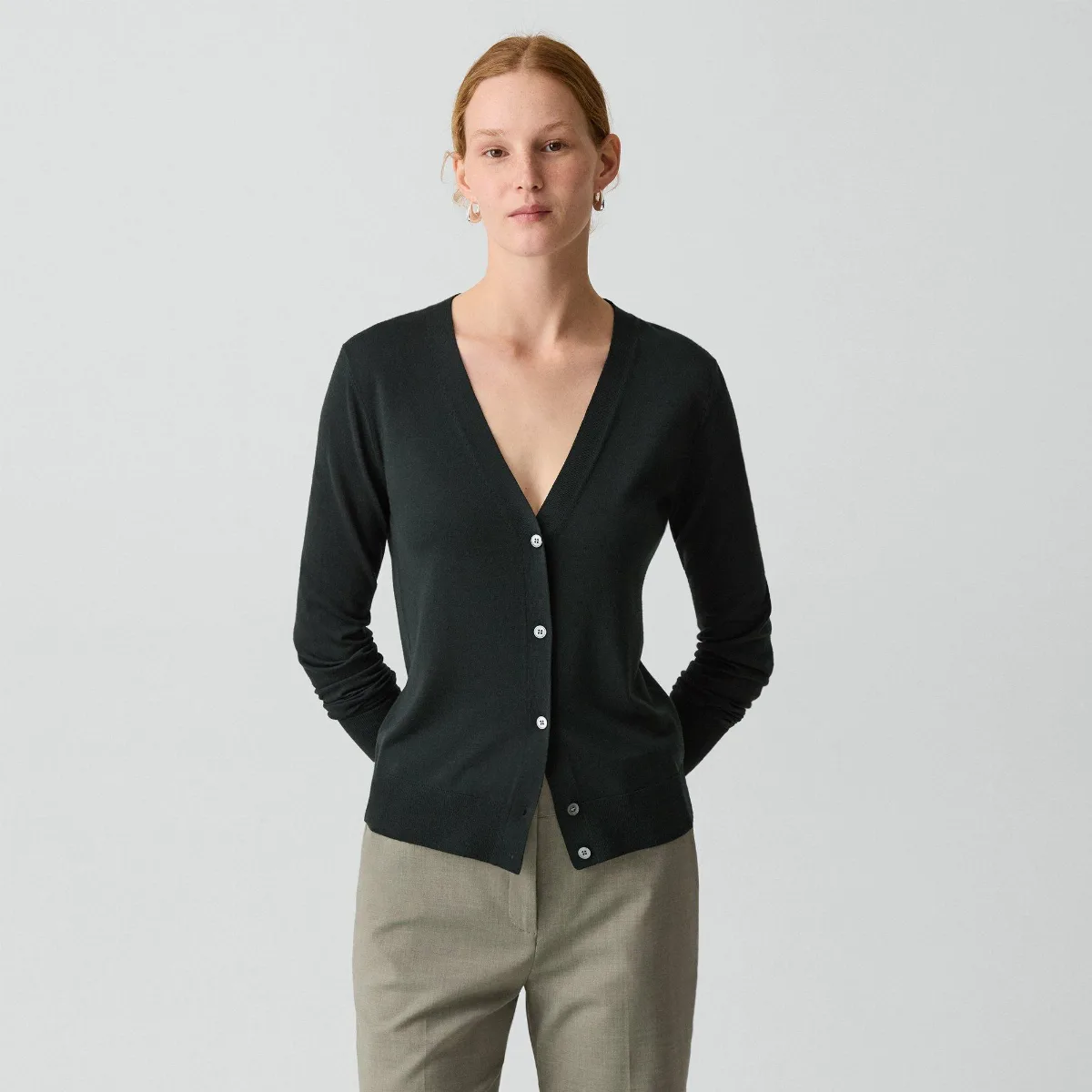 V-Neck Cardigan in Regal Wool by Theory