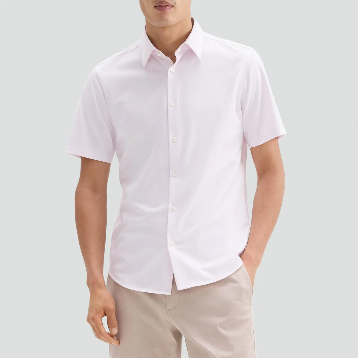 Irving Short-Sleeve Shirt in Structure Knit by Theory