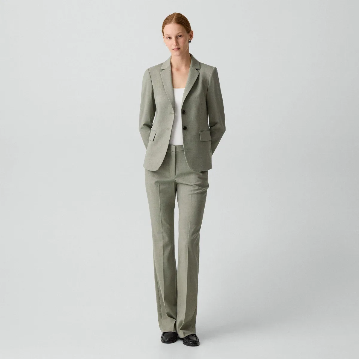 Flared Pant, 34 in Wool Gabardine by Theory