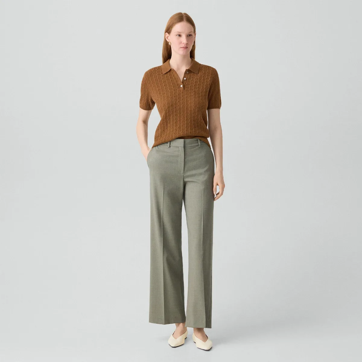 Classic Straight Pant in Wool Gabardine