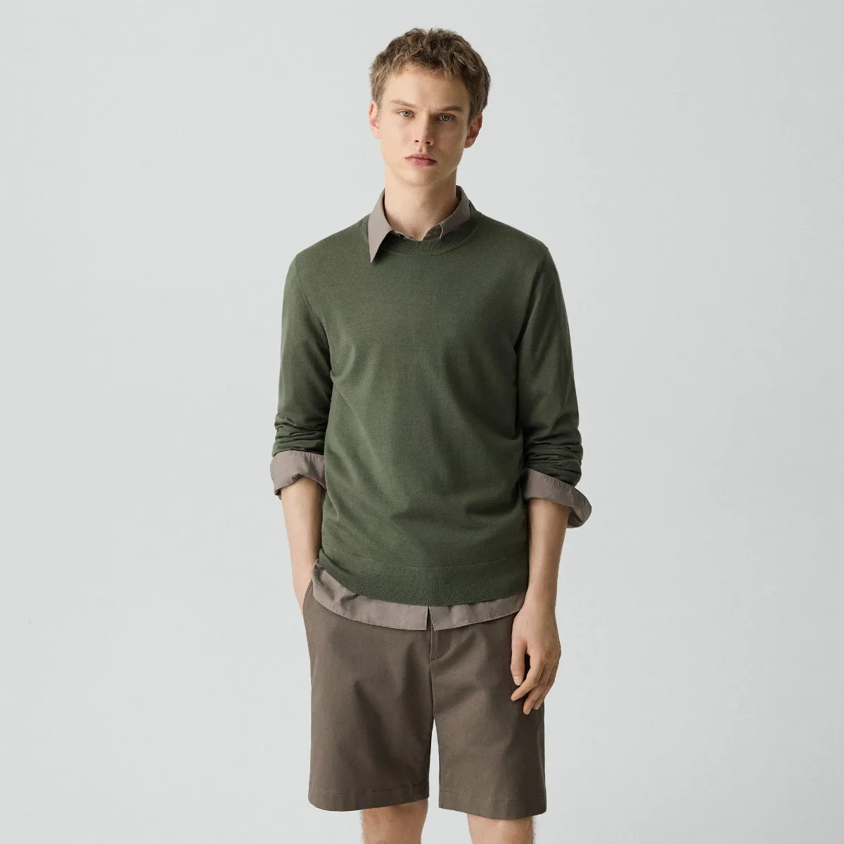 Crewneck Sweater in Regal Wool by Theory