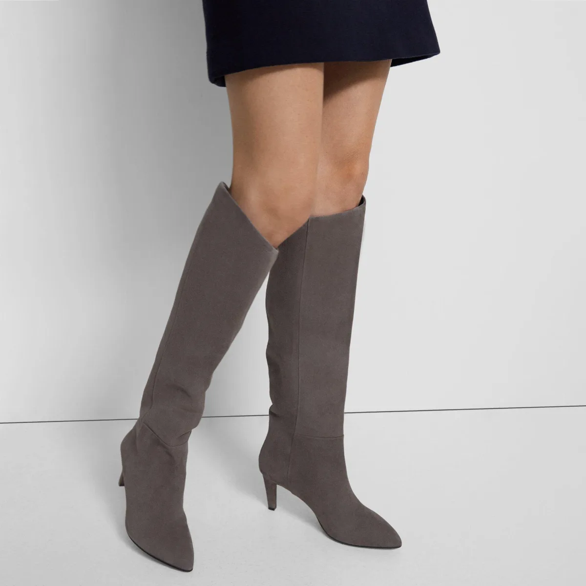 Tube Knee-High Boot in Suede by Theory