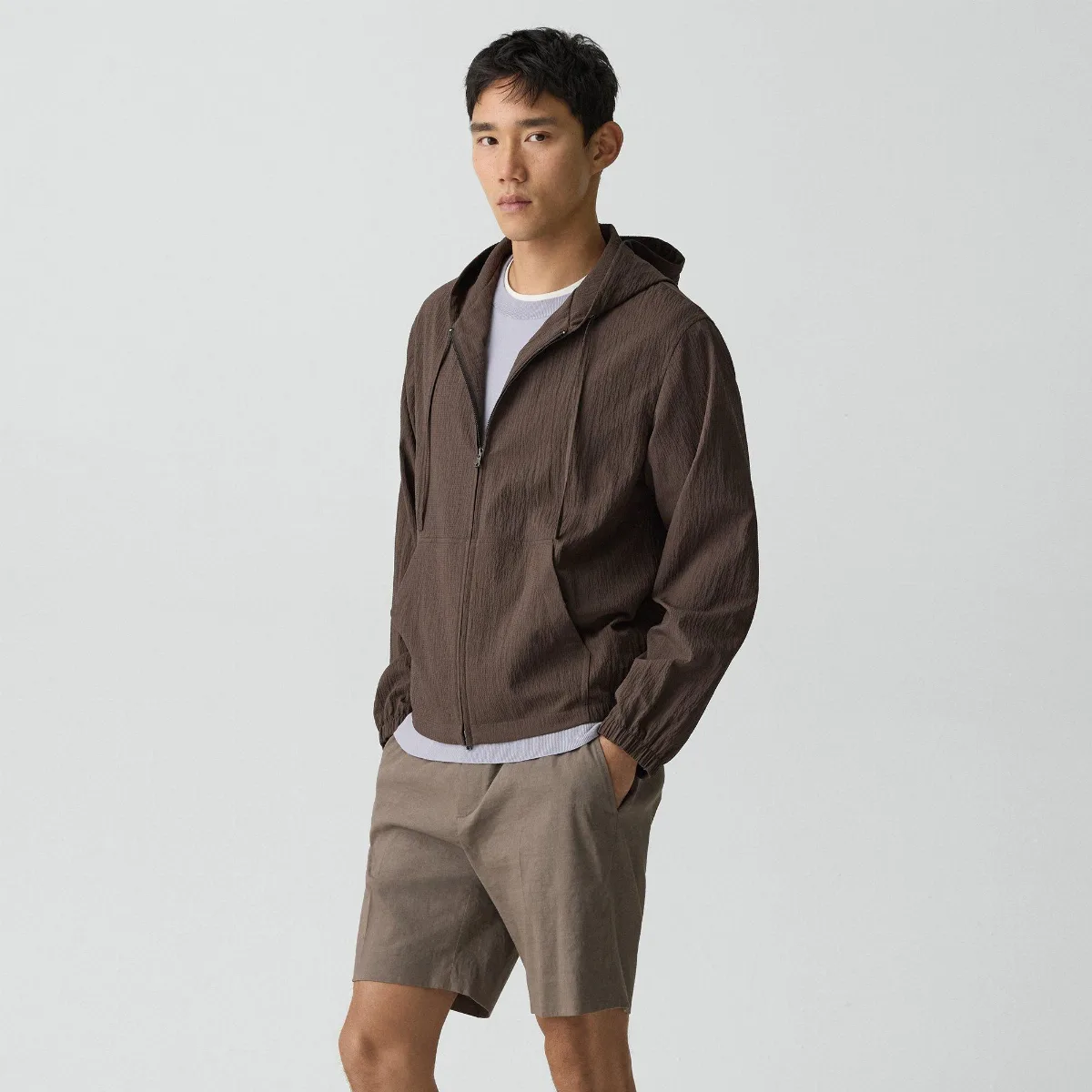 Hoodie in Kelso Nylon by Theory