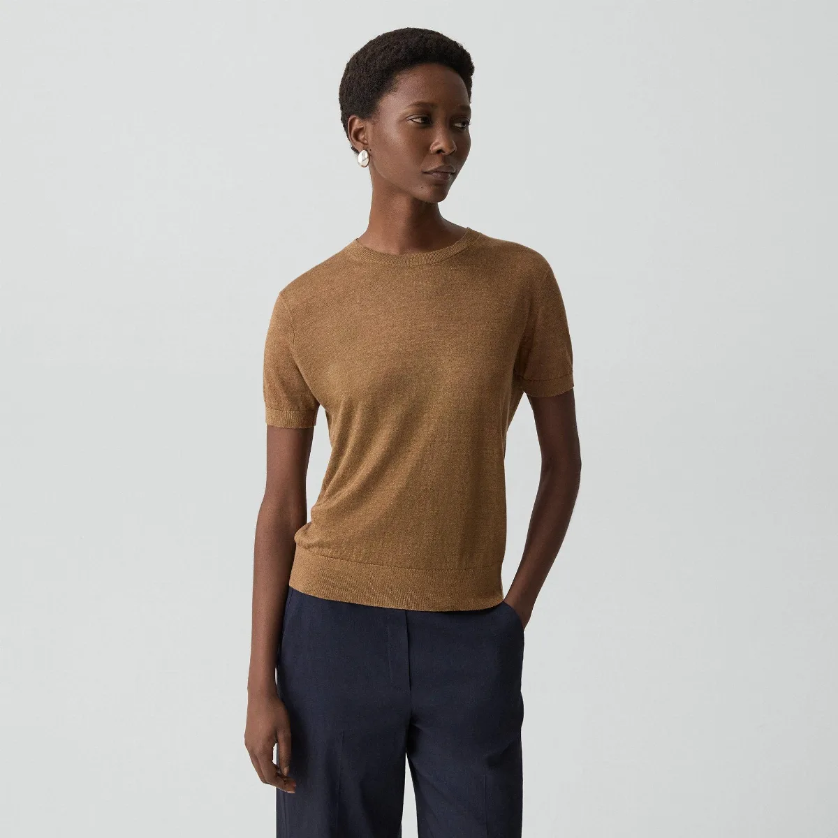 Sweater Tee in Linen Knit by Theory