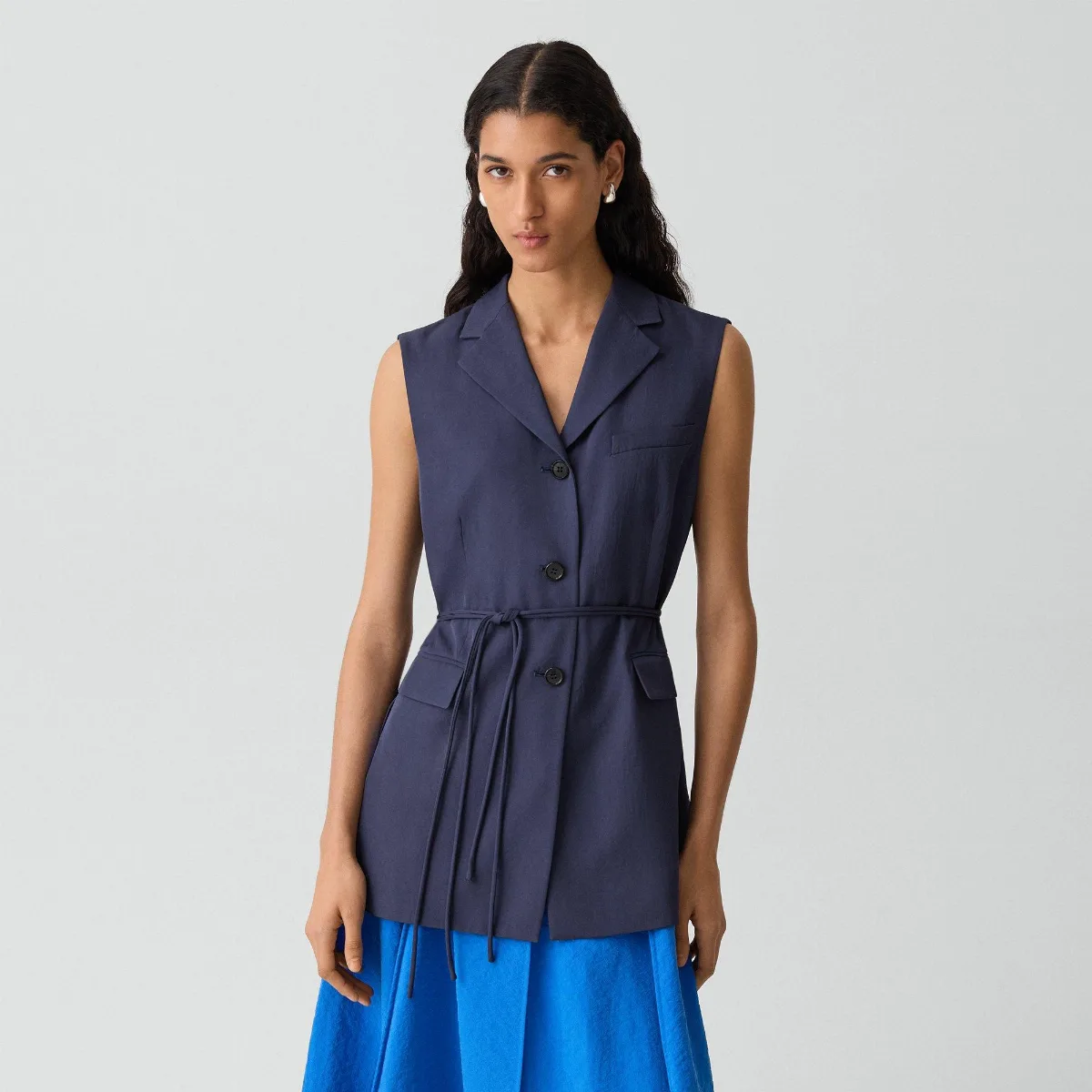 Vented Vest in Washed Twill by Theory