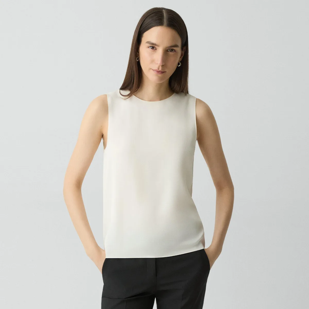Shell Top in Silk Georgette by Theory