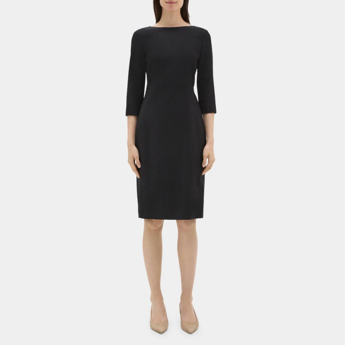 Long-Sleeve Sheath Dress in Sevona Stretch Wool by Theory