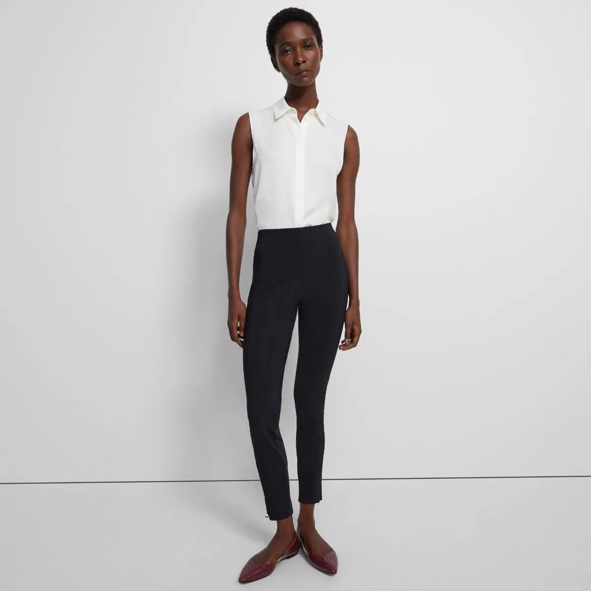 Seamed Slit Legging in Precision Ponte by Theory